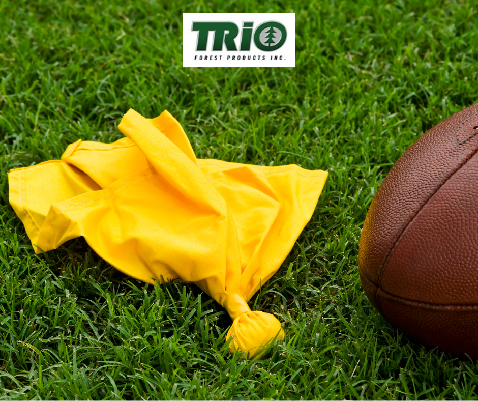 Football Flag on the play to illustrate the lumber market is holding still
